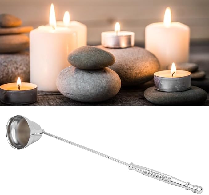 Rose Gold/Gold/Silver Stainless Steel Candle Cover Durable Reusable Exquisite Candle Snuffer Portable Wick Protector(Silver)
