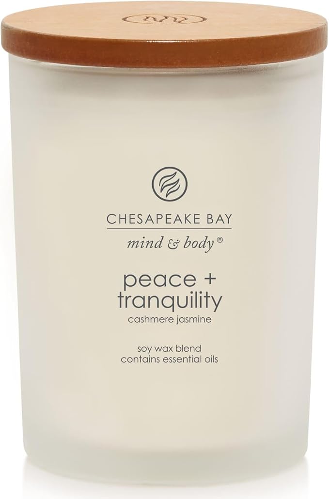 Chesapeake Bay Candle Scented Candle Peace + Tranquility (Cashmere Jasmine) Medium Jar Home Décor