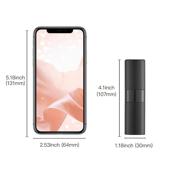 Cologne Travel Bottle 20ml - Large Size Perfume Atomizer Refillable for Men - Pocket Empty Fragrance Sprayer for Refill - 0.67oz Portable Twist Spray Sample Container for Purse Black 2PCS
