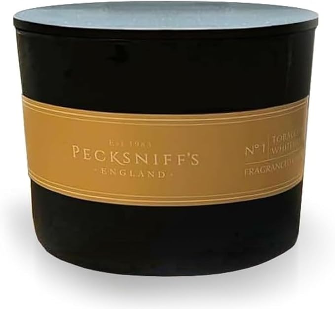 Pecksniffs Black Tobacco & White Wood Scented Candle | 3 Wicks, 283g/9.9oz