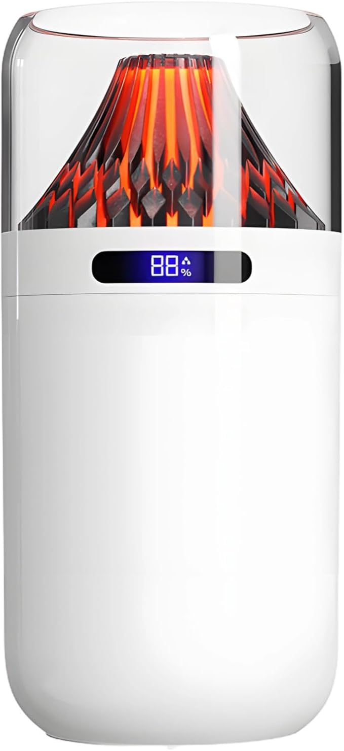 Portable Usb Humidifier With Volcano Flame Design, 400 Ml Capacity, Mini Size, Essential Oil Diffuser, Noise-Free, Auto Shut-Off