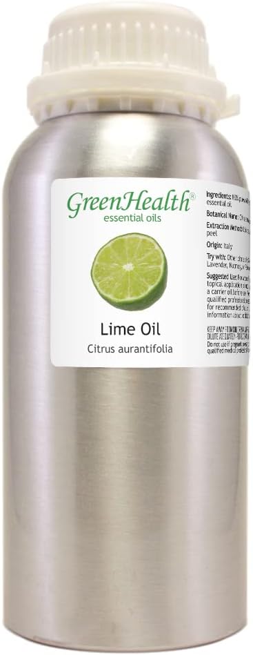 Lime Essential Oil - 16 fl oz - Aluminum Bottle - 100% Essential Oil - GreenHealth