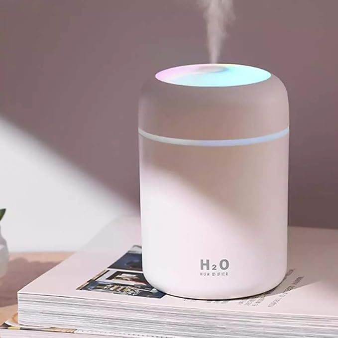 2 in 1 USB Electric Aromatherapy Oil Diffuser Ultrasonic Air Humidifier Mist Maker with Colorful Light for Home Office and Car (Pink)