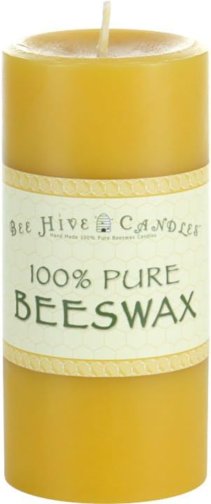 Bee Hive Candles 100% Pure Beeswax Aromatherapy Pillar Candle (3" x 6", Energizing)