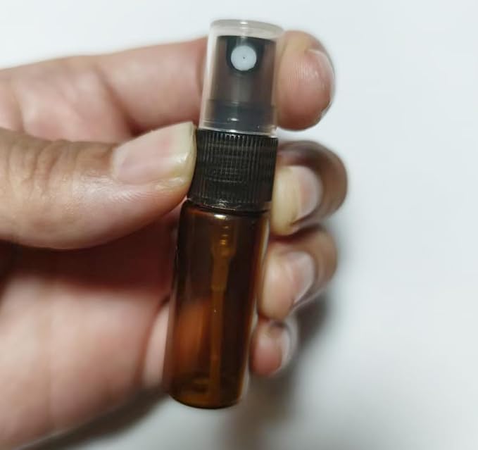 Elfenstall- 20pcs Amber 5ml 1/6oz Atomizer Vial Glass Bottle Spray Refillable Perfume Empty Fine Mist Sample Bottle Clean Cloth Free 3ML Pipette for Travel Party