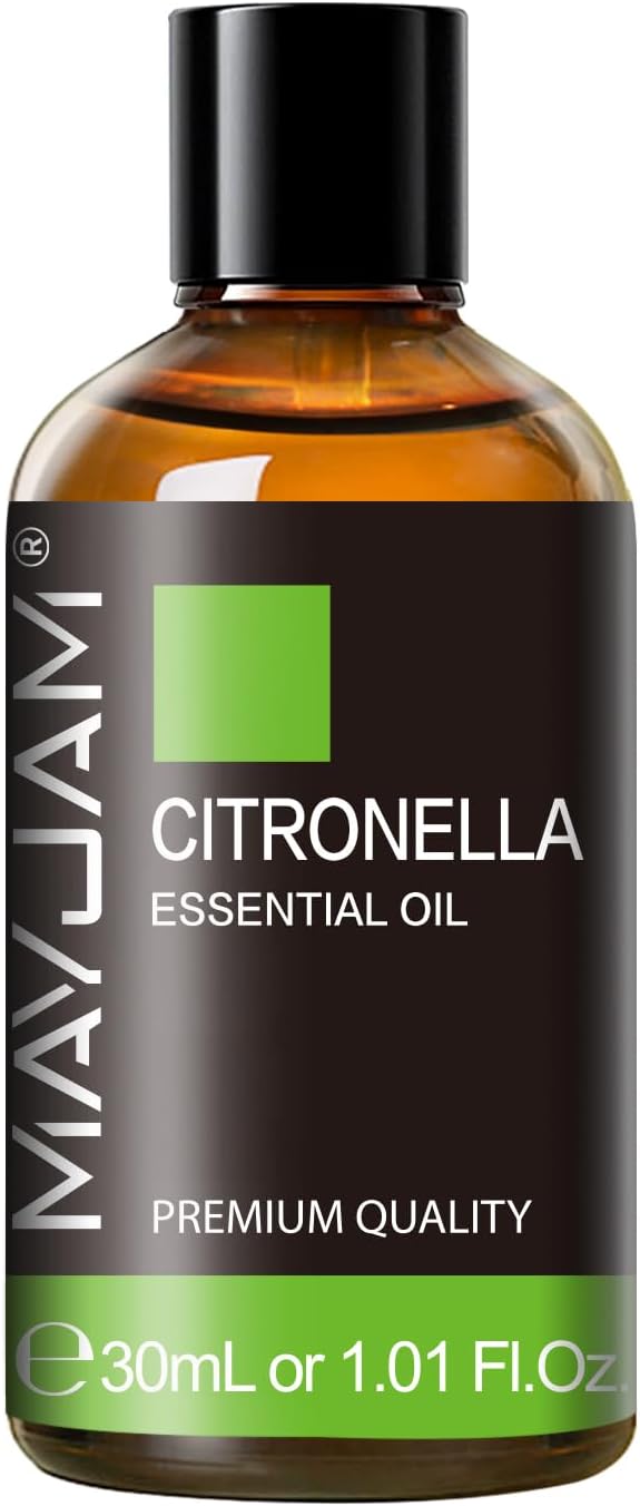 Citronella Essential Oil, MAYJAM 1.01FL.OZ Premium Citronella Oils for Soap Candle Making, Diffuser, Bedroom, Living Room, Office, 30ML/Bottle