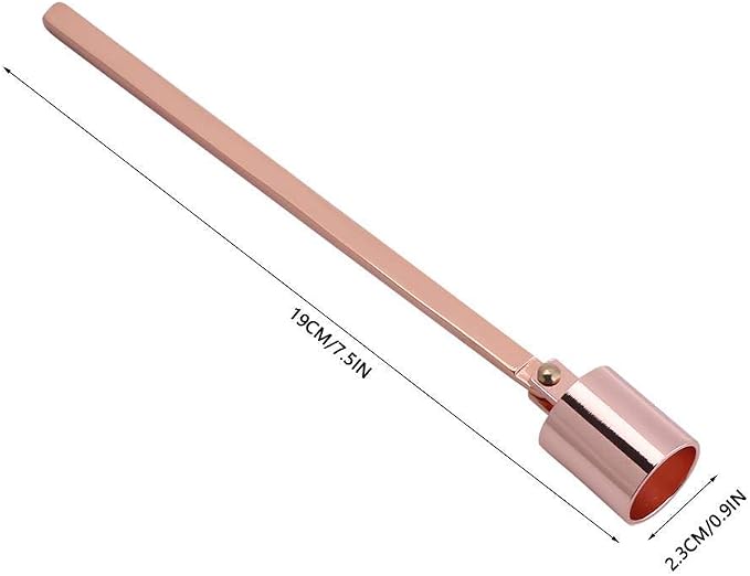 MUXSAM 1Pc 7.5x0.9in Candle Extinguisher Snuffer Candlesnuffers with Long Handle & Straight Tube for Tea Light Candles Wedding Altar Fireplace Church Wedding Candle Fire Extinguishing(Rose Gold.)