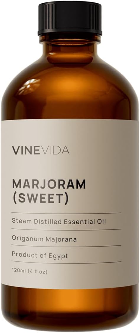 VINEVIDA Marjoram Essential Oil 4 oz - Undiluted Candle Oil Scent - DIY Candle Scents for Candlemaking - Bulk Essential Oil for Soap Making