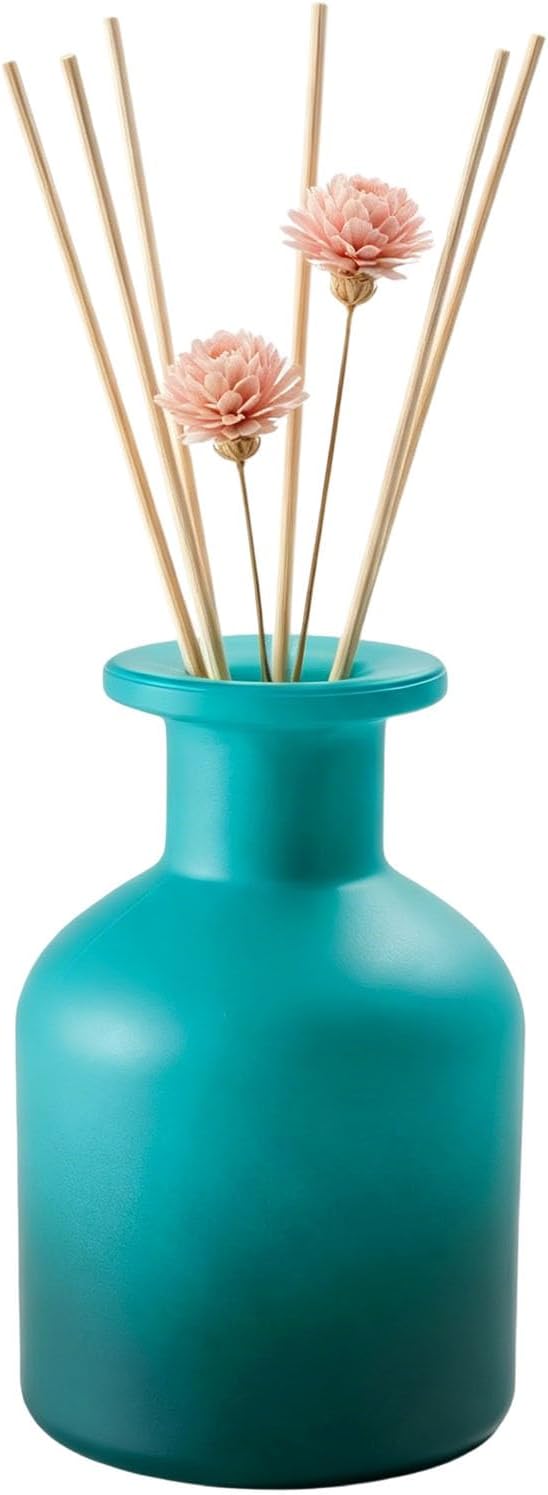 VASANA 150ml/5oz Frosted Glass Reed Diffuser Bottles, Empty Refillable Essential Oil Container, Decorative Aromatherapy Diffuser Jar for DIY Sticks, Crafts & Home Fragrance Decor (Blue Gradient)