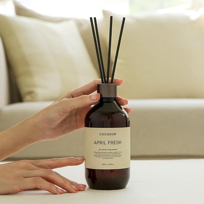 COCODOR Premium Reed Diffuser/Garden Lavender/16.9oz(500ml)/1 Pack/Fragrance Scent Essential Oil Stick Diffuser Set for Bedroom Bathroom Home Décor