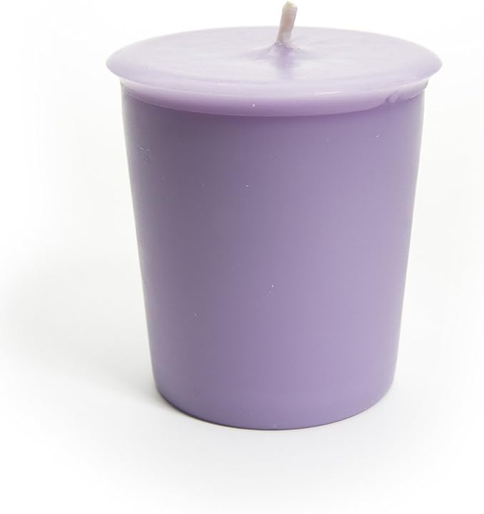Pure Wisteria Soy Votive Candles - Scented with Essential & Natural Oils - 6 Purple Natural Votive Candle Refills - Flower & Floral Collection
