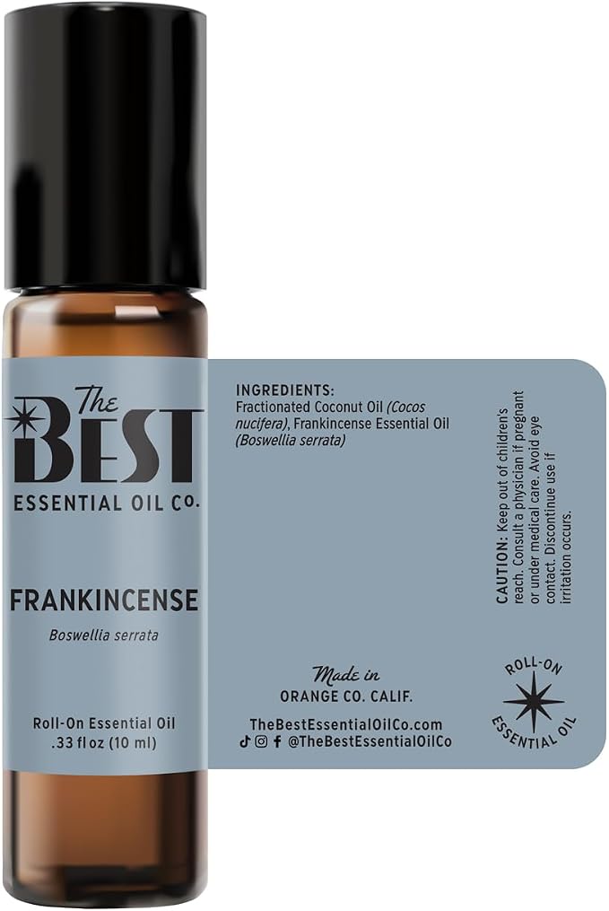 The Best Frankincense Essential Oil Roll-On- Premium Grade- Pre-Diluted in Coconut Oil- Ready to Use- 10 ml (.33 fl oz)