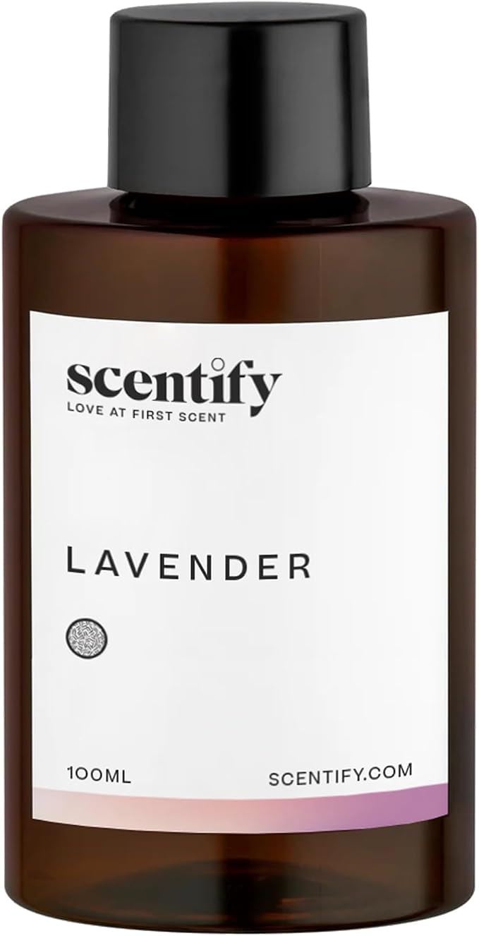 Scentify Lavender Musk Aroma Oil Refill Scent for Oil Diffusers - Bergamot, Vanilla, Cedarwood Scents - Luxurious Relaxing Aromatherapy Diffuser Fragrance 100ml, 3.38 oz