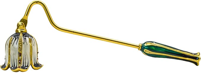 Candle Snuffer, Decorative Candle Extinguisher Snuffer with Long Handle, Vintage Metal Candle Tool for Putting Out Candle Flame Safely (Gold)