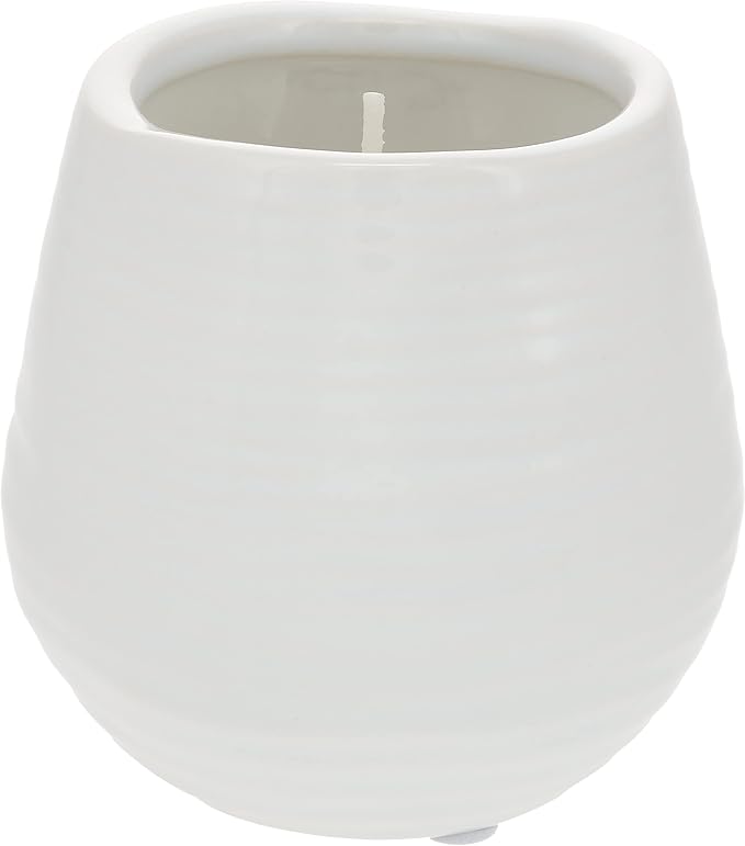 Pavilion - Make a Wish White Ceramic Soy Serenity Scented Candle, 8 oz