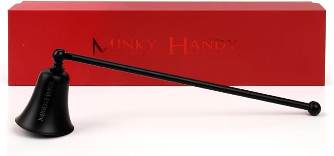 Minimal Candle Snuffer Accessory - Brass Design - Safely Extinguish Candle Flames - Home Decor and Gift for Candle Lover (Black)