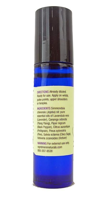 Wyndmere Stress Relief Aromatherapy Roll-On — Pure Essential Oils Pre-Diluted in Jojoba — 8ml