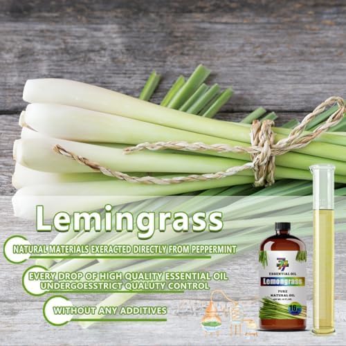 Lemongrass Essential Oil 16fl oz Diffuser DIY Candle Soap | Aroma; Natural; Humidifier Safe; Home Office; Yoga; Gift; Citrus Scent; Cleaning; Steam Distilled; Multipurpose; Fresh