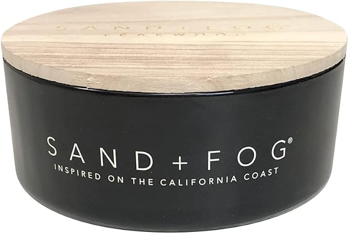 Sand + Fog Scented Candle - Teakwood - Additional Scents and Sizes – 100% Cotton Lead-Free Wick - Luxury Air Freshening Jar Candles - Perfect Home Décor for Your Cocktail Table – 34 oz