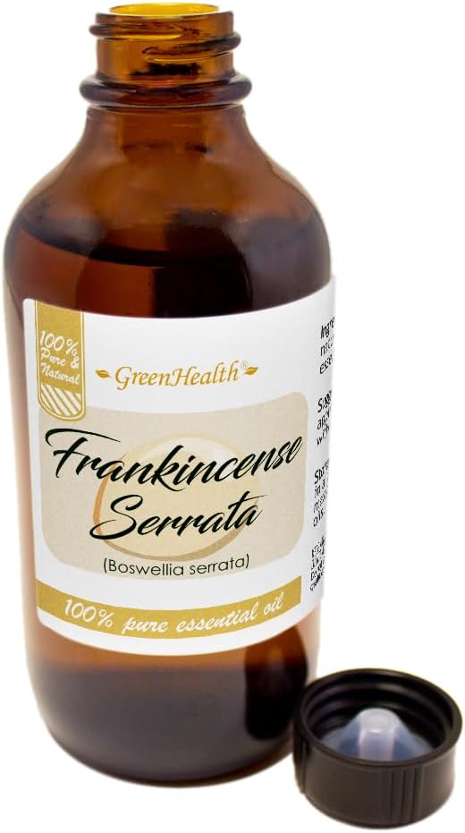 Frankincense Essential Oil - 4 fl oz - Amber Glass Bottle w/Cap - 100% Pure Essential Oil - GreenHealth