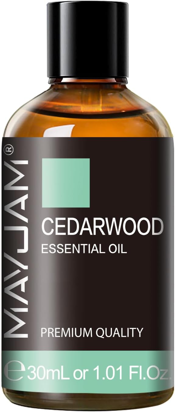 Cedarwood Essential Oil 1.01fl.oz/30ML, MAYJAM Premium Cedarwood Oil for Massage, Diffuser, Candle Making, DIY Soap, Long Lasting Scents
