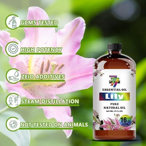 Lily Essential Oil 16fl oz Diffuser DIY Candle Soap | Aroma; Natural; Humidifier Safe; Home Office; Yoga; Gift; Floral Scent; Cleaning; Fresh; Multipurpose; Lily Fragrance Oil