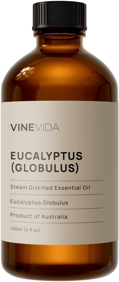VINEVIDA Eucalyptus Essential Oil 4 oz - Undiluted Eucalyptus Oil 4 oz - Eucalyptus Candle Oil Scent - DIY Candle Scents for Candlemaking - Bulk Essential Oil for Soap Making