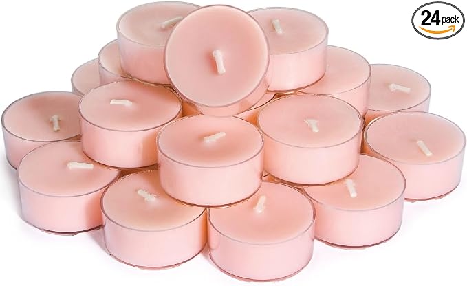 DEYBBY Natural Hibiscus Orchid Scented Soy Wax Tealight Candles Bulk, Aromatherapy Luxury Tea Candle Set of 24-4 Hour Burning Great Gift