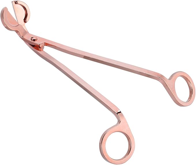 Candle Wick Trimmer,4 Colors Plating Design Heart Stainless Steel Wick Cutter Scissors Tool for Candle Making Supplies Accessories Remove (Pink Gold)