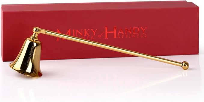 Candle Snuffer Accessory - Brass Design - Safely Extinguish Candle Flames - Home Decor and Gift for Candle Lover (Gold)