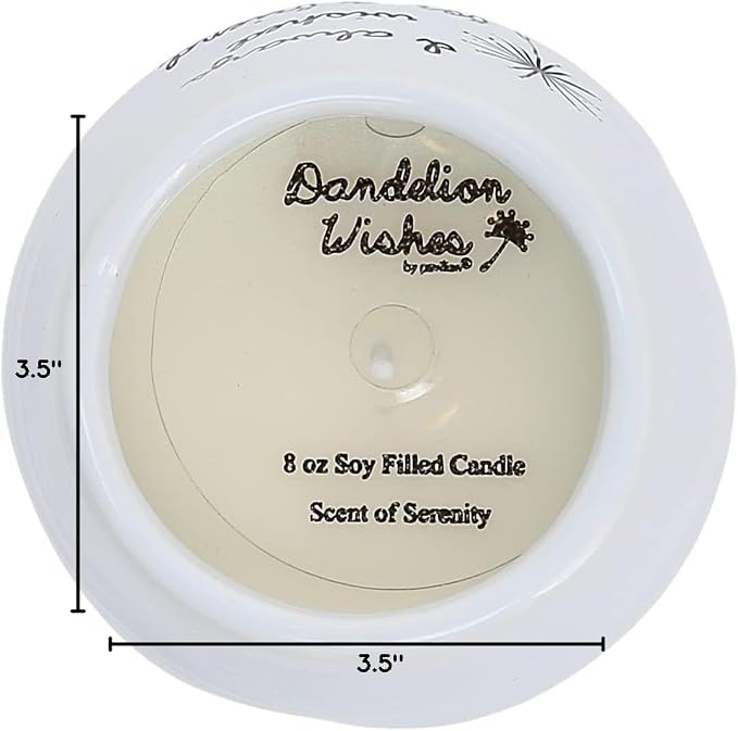 Pavilion Gift Company - 8 Oz Candle Holder - White Ceramic Candle Jar with 100% Soy Wax Candle Serenity Scent "Make a wish Happy 30th" Ideal Gift for Loved Ones - Printed Text, Love Theme & Oval Shape