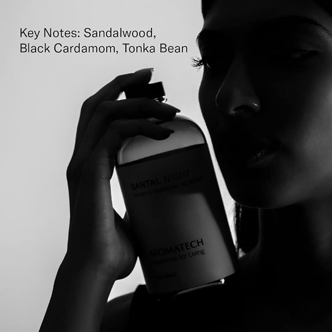 AromaTech Santal Night Premium Aroma Oil – Sensual & Warm Home Fragrance - Notes of Sandalwood,Tonka Bean & Black Cardamom for Scent Diffusers, Cold-Air, UltraSonic Machines (16 Fl Oz (Pack of 1))