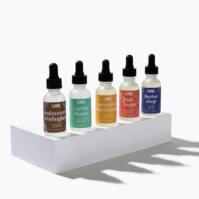 CANDECraftCo 1 Fl oz Fragrance Oils for Aromatherapy, Essential Oils for Home Diffusers, DIY Candle and Soap Making, DIY Scented Products (1 oz, Apple & Mahogany)