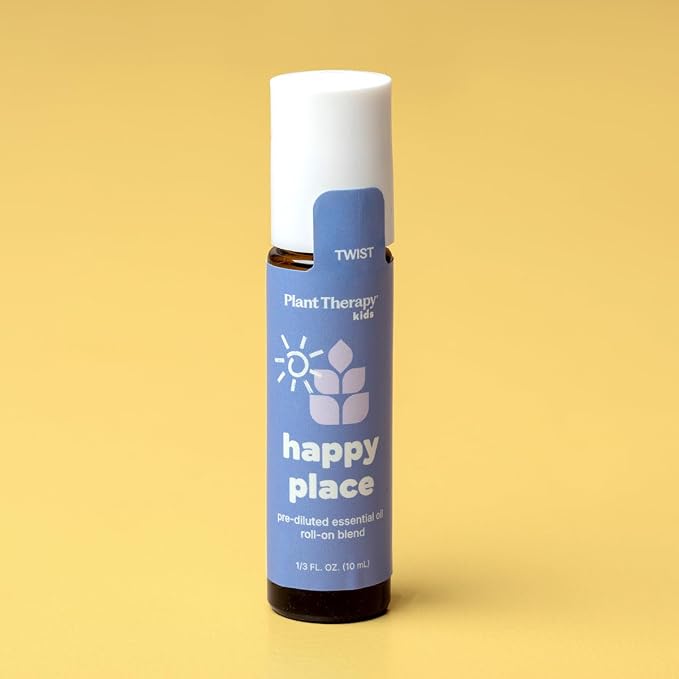 Plant Therapy KidSafe Happy Place Essential Oil Blend 10 mL (1/3 oz) Pre-Diluted Roll-On, Calming Aromatherapy for Stress, Relaxation & Emotional Balance