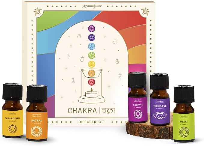 7 Chakra Essential Oil Diffuser Blend Gift Set by Aromafume | 7X 10ml/0.33 fl oz |Aromatherapy Oils for Meditation, Chakra Balance| Yoga & Reiki Gifts| Essential Oil Set for Plexus, Root Chakra