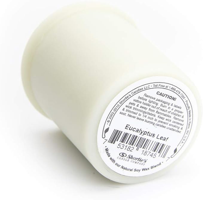 Eucalyptus Leaf Soy Votive Candles - Scented with Essential & Natural Oils - 6 Green Natural Votive Candle Refills - Fresh & Clean Collection