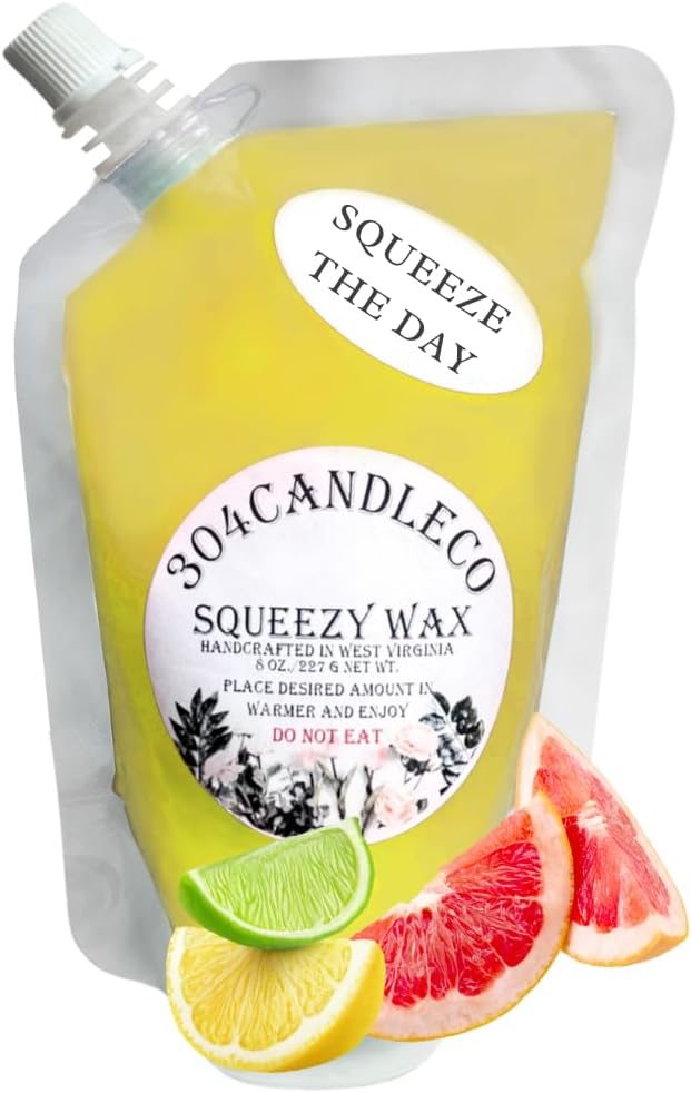 304CandleCo Large Squeeze Soy Wax Melt - 50 SCENTS! - Highly Fragrant & Hand-Crafted - Easy Mix & Match - American Made - Perfect for Wax Warmers (3oz, Squeeze The Day)