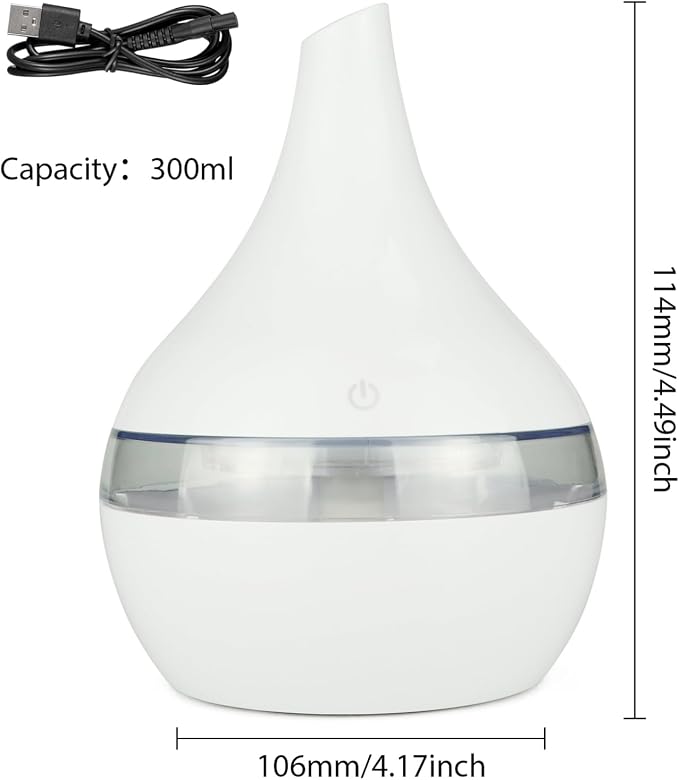 Portable Humidifier USB Humidifier 300ml Air Humidifier Quiet Cool Mist Humidifiers Desktop Portable Essential Oil Diffuser for Bedroom, Home, Office, Plants, Travel Style 2