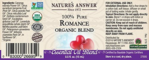 Nature's Answer 100% Pure Organic Essential Oil Blend, 0.5-Ounce, Romance
