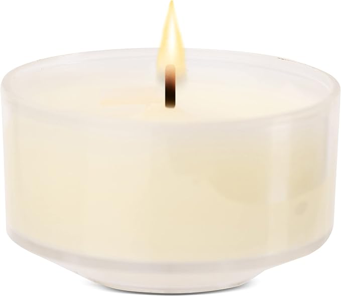 HYOOLA Scented Tealight Candles - Clear Cup - Vanilla Tealight Candles Scented - 6 Hour Burn Time - 15 Pack - European Made