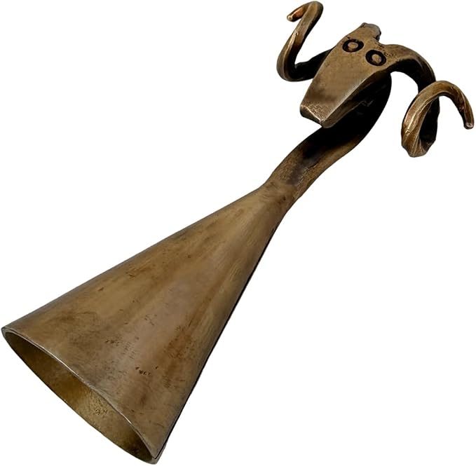 Living Ideas Hand Forged Rams Head Candle Snuffer Iron Handmade Medieval Candle Snuffer Blacksmith Candle Extinguisher Gift for Candle Lovers Classic Look Antique Brass Finish Wick Candlesnuffers