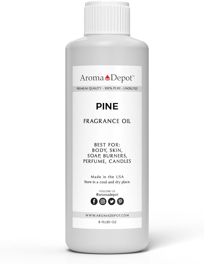 Aroma Depot 8oz / 8 Ounces Pine Perfume Oil for Making, Body Oil, Soap, Candle Making & Incense. Our Version is a Premium Quality Undiluted & Alcohol Free