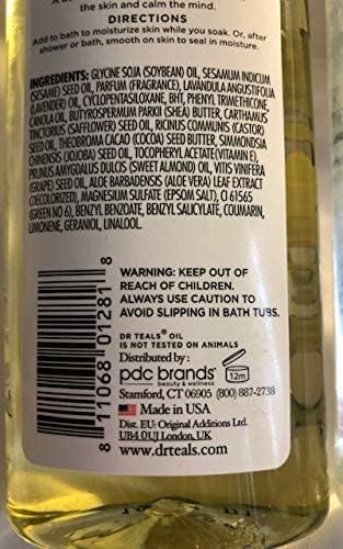 Dr Teal's Moisturizing Bath and Body Oil, Soothe & Sleep with Lavender Essential Oil, 8.8 fl oz