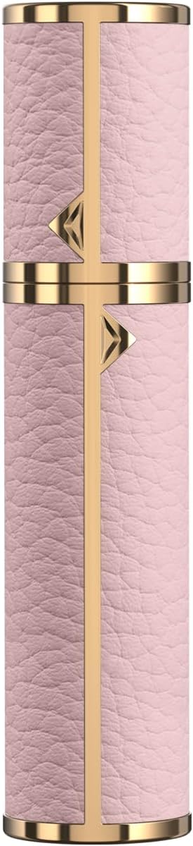 8ML Travel Perfume Refillable Atomizer, Mini Genuine Leather Cologne Sprayer, Protable Pocket Size Empty Fragrance Spray Bottle (Pink)