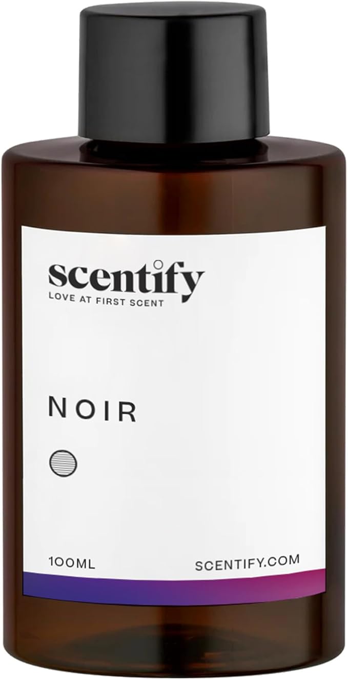 Scentify Noir Aroma Oil Refill Scent for Oil Diffusers – Bergamot, Lemon, Fig, Rose & Amber – Luxurious Relaxing Aromatherapy Diffuser Fragrance 100ml, 3.38 oz