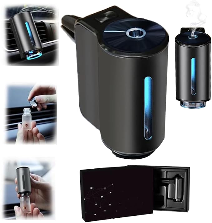 Smart Car Air Freshener with Three Adjustable,2026 New Smart Car AirS Freshener Diffuser Long Lasting, Air Freshener Vent Clips for Car Office Home Bedroom (Diffuser+1Pc Cologne)