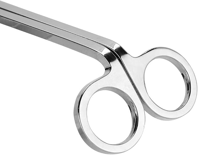 Stainless Steel Candle Wick Trimmer, Plating Rust Heart Scissors Tool with Smooth Edges, for Safe Candle Maintenance (Silver)