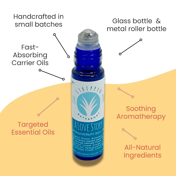 Stripped A LOVE STORY Essential Oil Roll On (12ml) | Couples, Massage, Self-Love Essential Oil Blend | All-Natural Aromatherapy for Romance and Passion