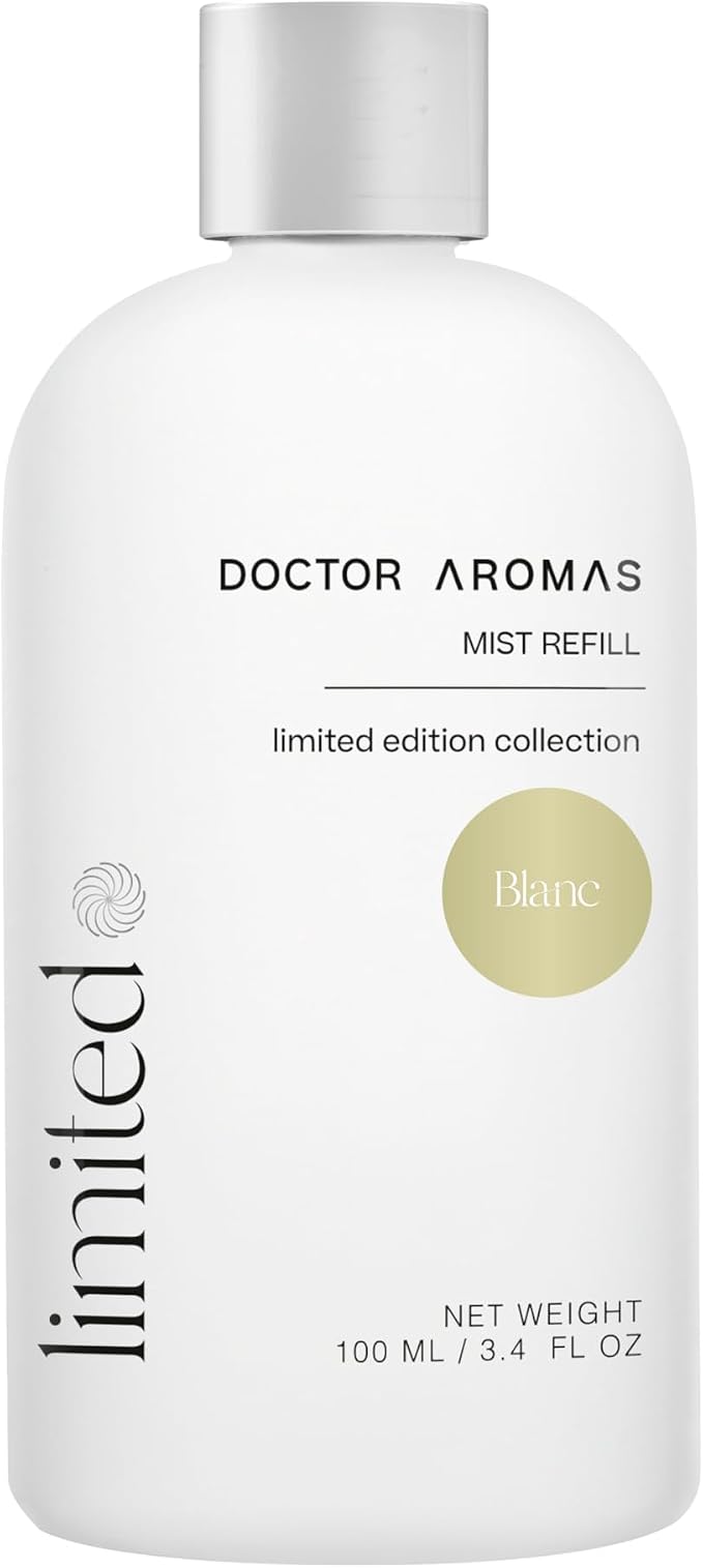 Doctor Aromas Mist Refill for Essential Oil Cold Air Diffusers – Fresh Premium Aroma, Fragrances or Scent for Home, Rooms, Office, and Bathroom 3.4 Fl Oz (100 ml), Blanc