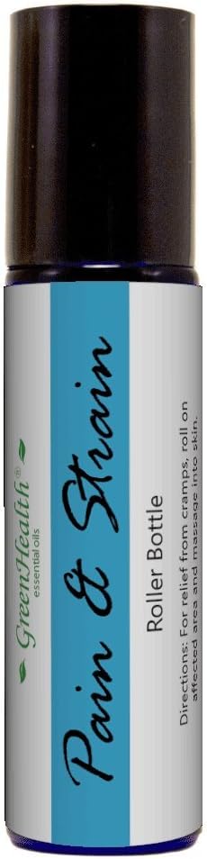 GreenHealth- Pre-Diluted Essential Oil Roll-On - Pain and Strain 10 ml Roll On - Ready-to-Use